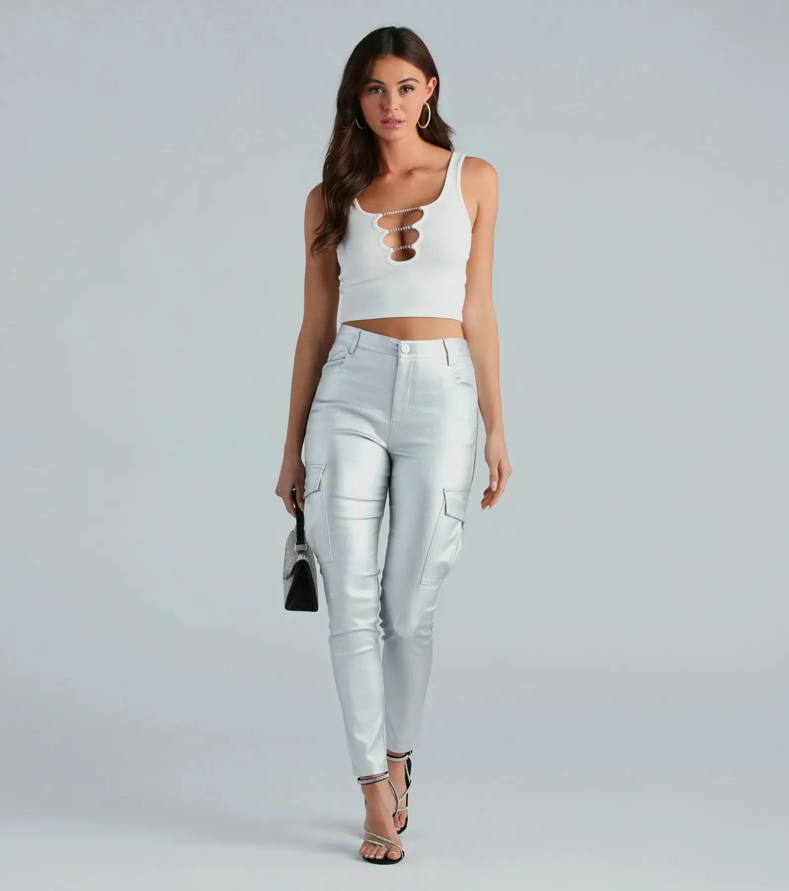 Casually Elevated Faux Leather Cargo Pants