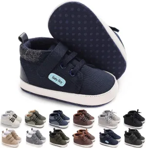 CENCIRILY Baby Boys Girls High Top Sneakers Soft Soles Anti Skid Infant Ankle Shoes Toddler Prewalker First Walking Crib Shoes