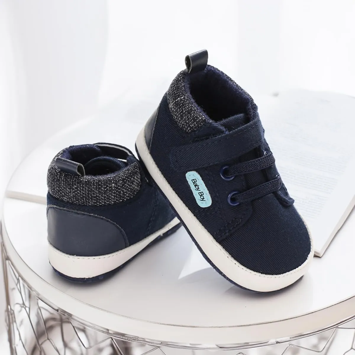 CENCIRILY Baby Boys Girls High Top Sneakers Soft Soles Anti Skid Infant Ankle Shoes Toddler Prewalker First Walking Crib Shoes