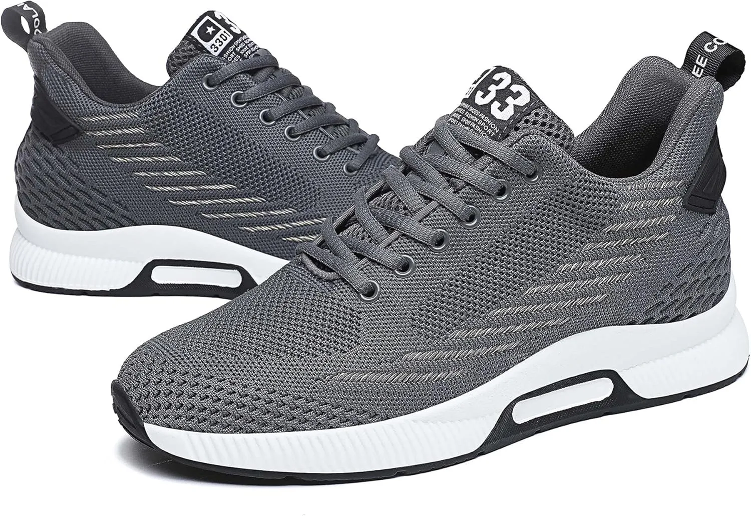 CERYTHRINA Men Elevator Sneakers Sports Shoes Invisible Height Increasing 2.36 Inches Taller Elevator Shoes Lace up Fashion Sneakers