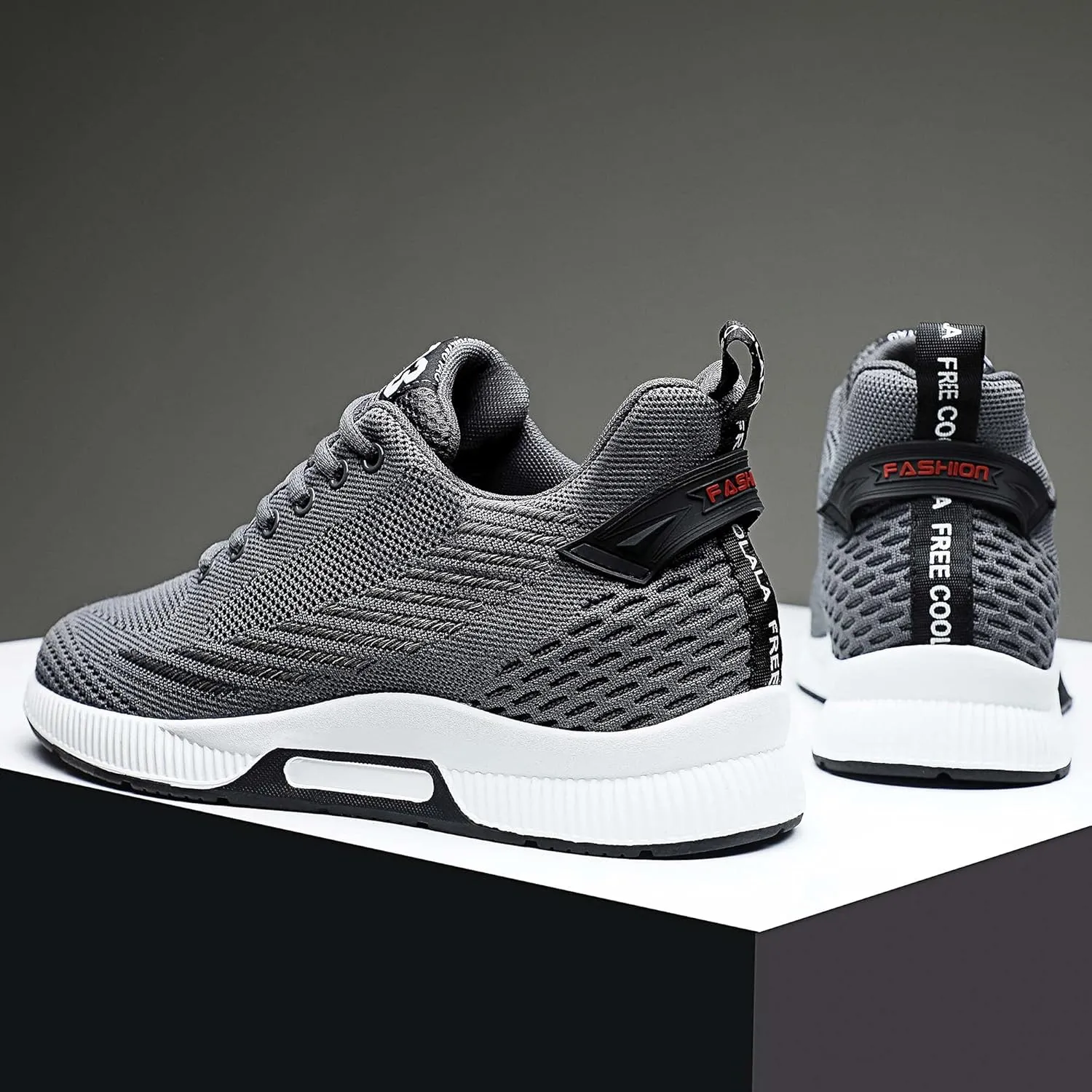 CERYTHRINA Men Elevator Sneakers Sports Shoes Invisible Height Increasing 2.36 Inches Taller Elevator Shoes Lace up Fashion Sneakers
