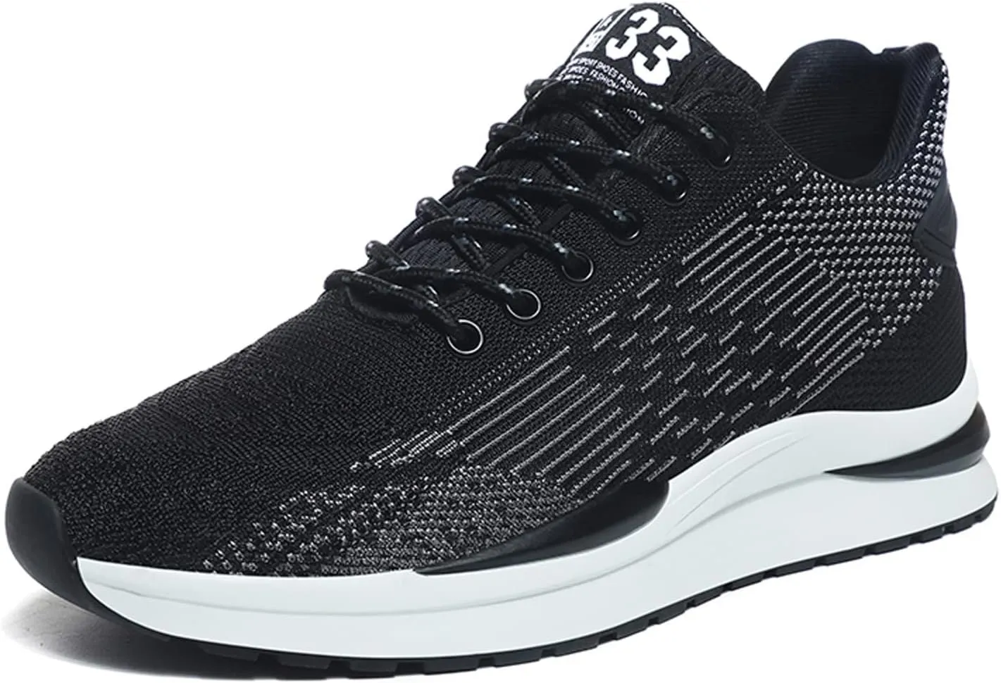 CERYTHRINA Men Elevator Sneakers Sports Shoes Invisible Height Increasing 2.36 Inches Taller Elevator Shoes Lace up Fashion Sneakers