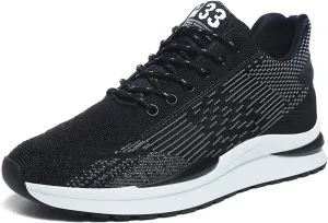 CERYTHRINA Men Elevator Sneakers Sports Shoes Invisible Height Increasing 2.36 Inches Taller Elevator Shoes Lace up Fashion Sneakers