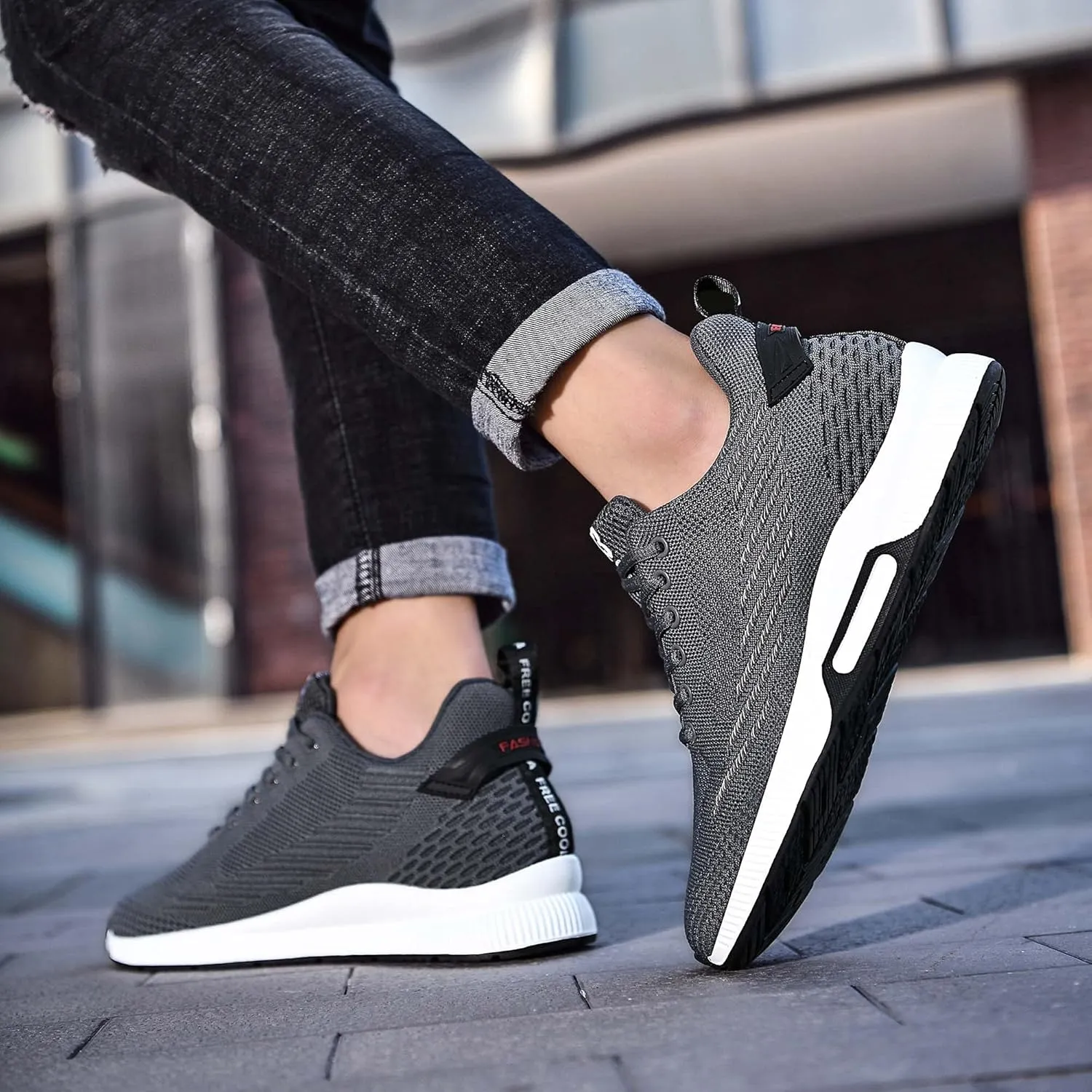 CERYTHRINA Men Elevator Sneakers Sports Shoes Invisible Height Increasing 2.36 Inches Taller Elevator Shoes Lace up Fashion Sneakers