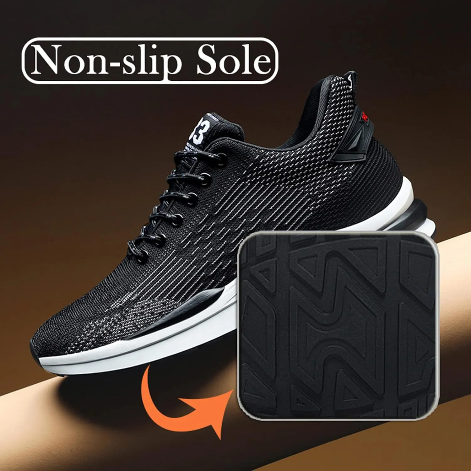 CERYTHRINA Men Elevator Sneakers Sports Shoes Invisible Height Increasing 2.36 Inches Taller Elevator Shoes Lace up Fashion Sneakers