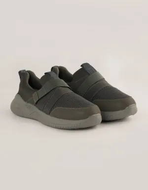 Charcoal Stride Slip-On Sneakers