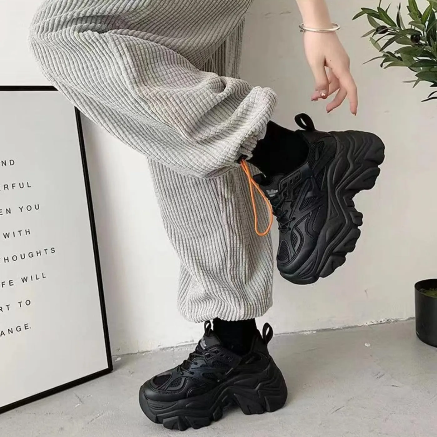 Chunky Fashion Sneakers for Women & Girls Streetwear 2.8-Inch Platform Walking Shoes Travel & Gift
