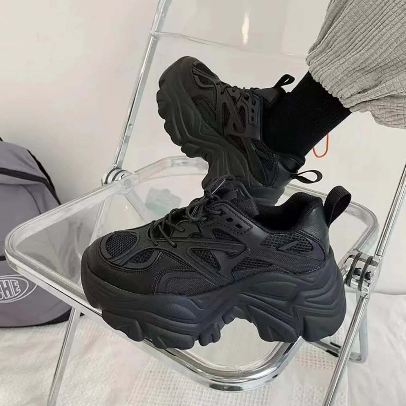 Chunky Fashion Sneakers for Women & Girls Streetwear 2.8-Inch Platform Walking Shoes Travel & Gift