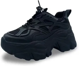 Chunky Fashion Sneakers for Women & Girls Streetwear 2.8-Inch Platform Walking Shoes Travel & Gift