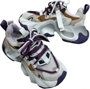 Chunky Sneakers for Women & Girls 2.7-Inch Platform Fashion Casual Comfortable Walking Shoes