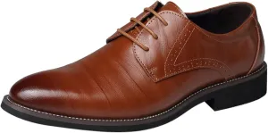 Classical Style Shoes for Men Slip On PU Leather Low Rubber Sole Block Heel Work Sneaker Shoes Men Formal Leather