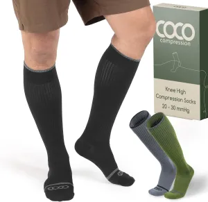 Compression Socks (20-30 mmHg Support) for Men & Women - Best Graduated Compression Stockings for Travel, Athletes, & Nurses