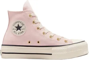 Converse Women's Chuck Taylor All Star Lift Platform Suede Sneakers, Pale Petal/Natural Ivory/Black, Pink, 8.5 Medium US