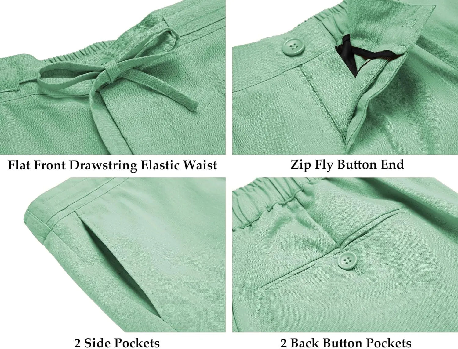 COOFANDY Men's 2 Piece Linen Suits Set Regular Fit Casual Lightweight Blazer Jacket and Pants