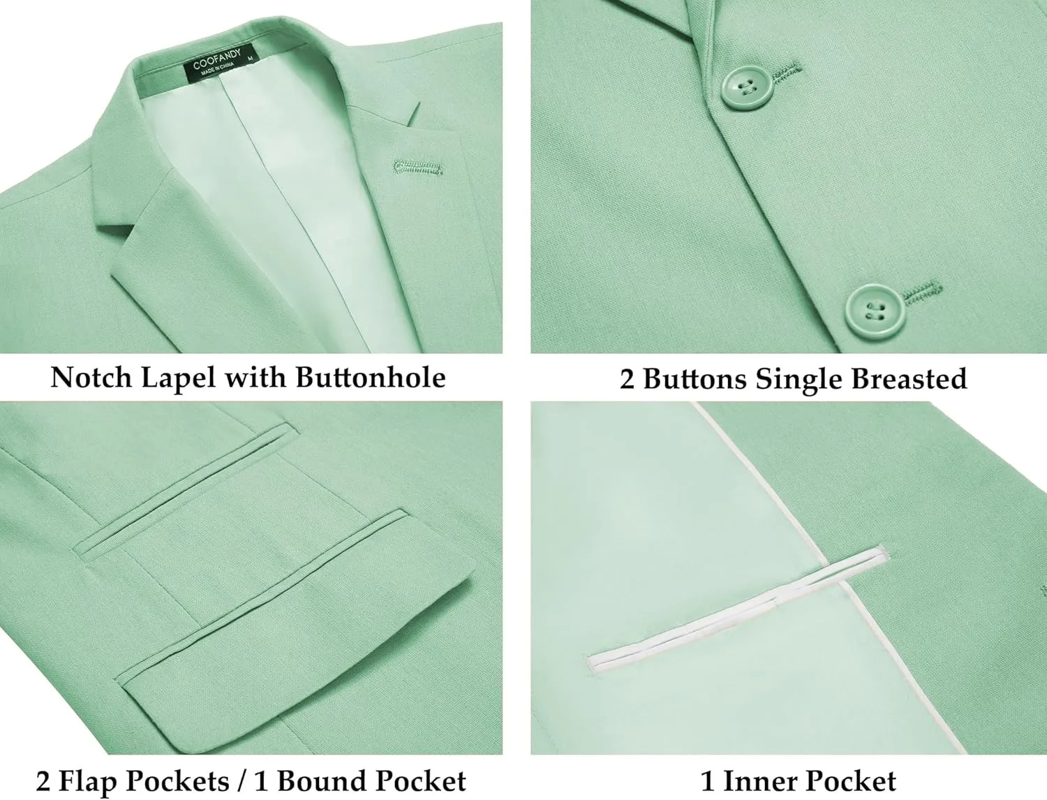 COOFANDY Men's 2 Piece Linen Suits Set Regular Fit Casual Lightweight Blazer Jacket and Pants