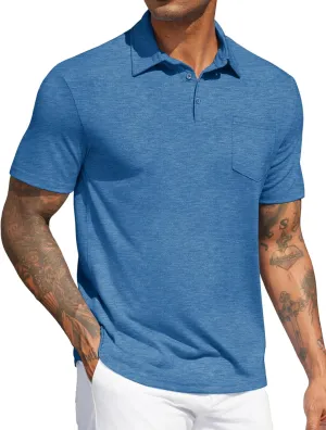 COOFANDY Mens Polo Shirts Short Sleeve Casual Golf Shirt Basic Solid Color Collared T-Shirt Stylish Summer Polo T Shirt