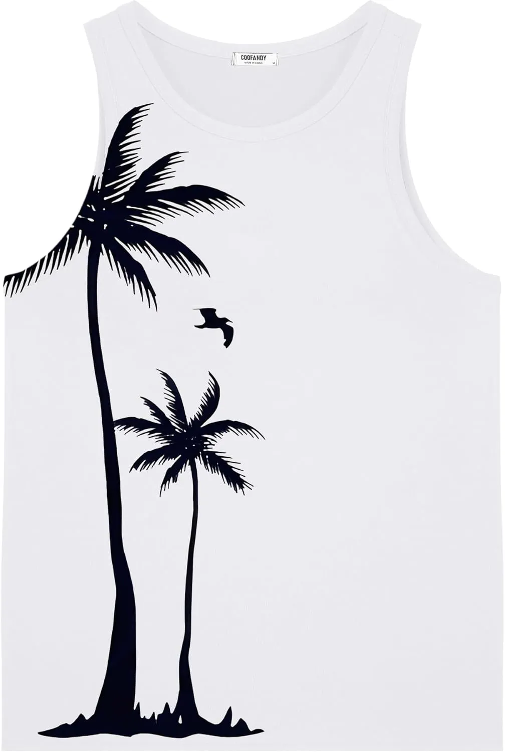 COOFANDY Mens Tank Tops Beach Summer Sleeveless Graphic T Shirts Palm Tree Vacation Quick Dry Muscle Tank
