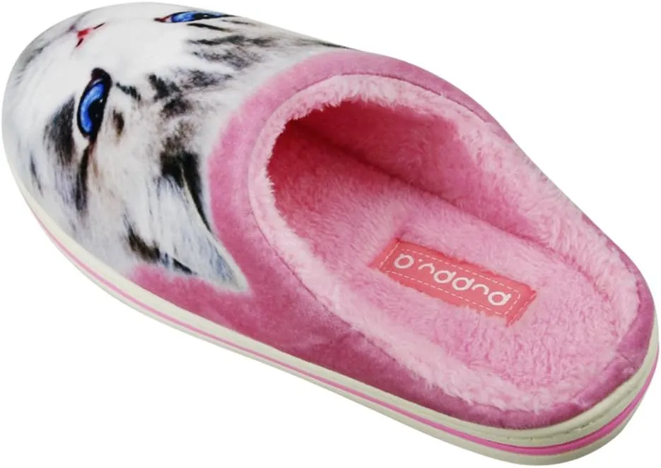 Couple Home Slippers, Womens Girls Cartoon Cat