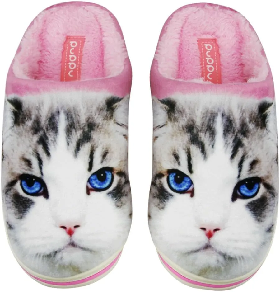 Couple Home Slippers, Womens Girls Cartoon Cat