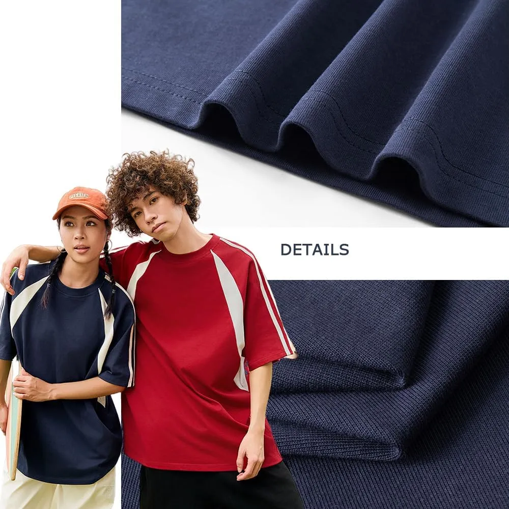 Couple's T-Shirt for Men and Women Splicing Crewneck Short Sleeve Casual Tee Tops Youth Summer Outfit