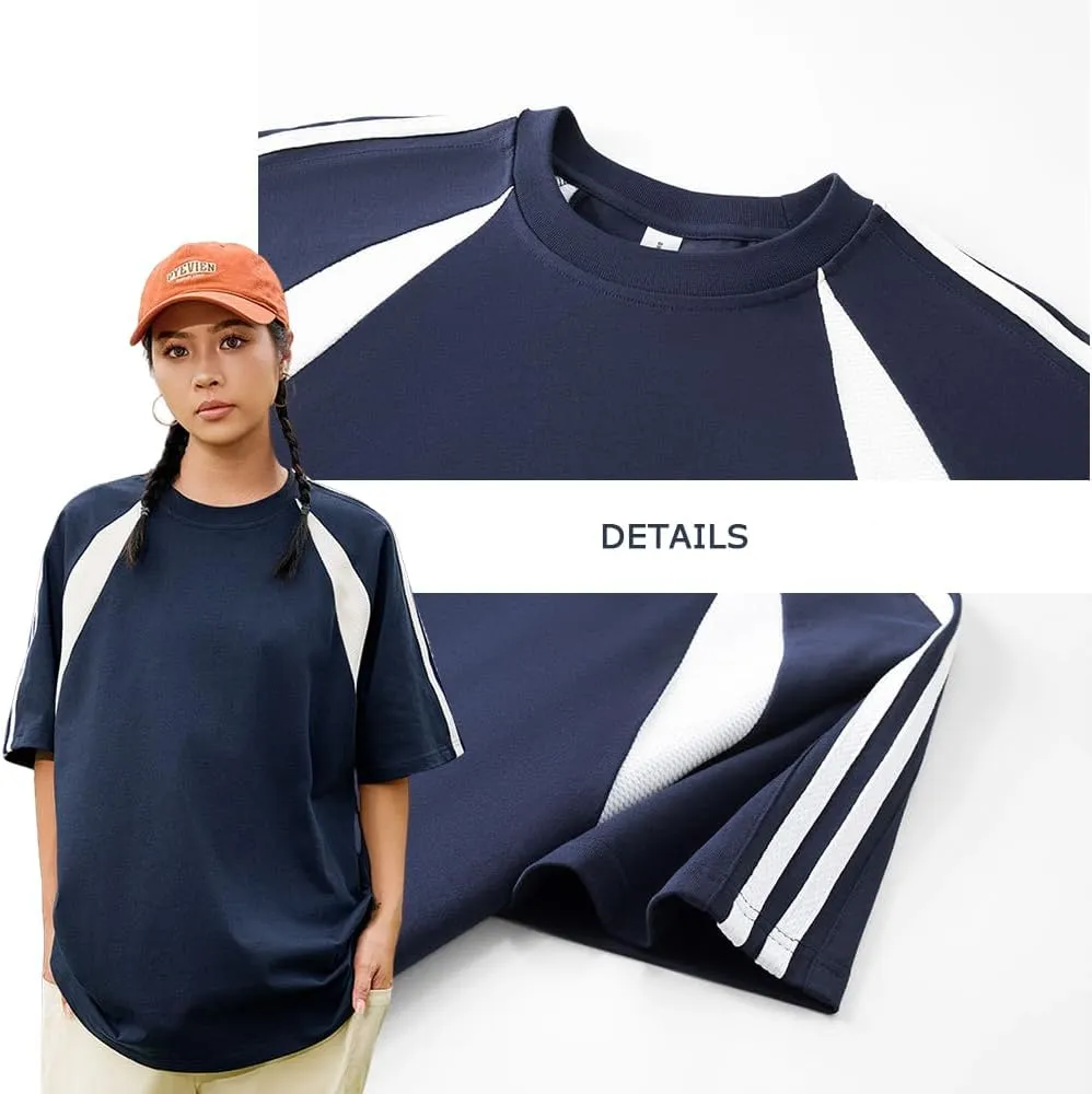 Couple's T-Shirt for Men and Women Splicing Crewneck Short Sleeve Casual Tee Tops Youth Summer Outfit