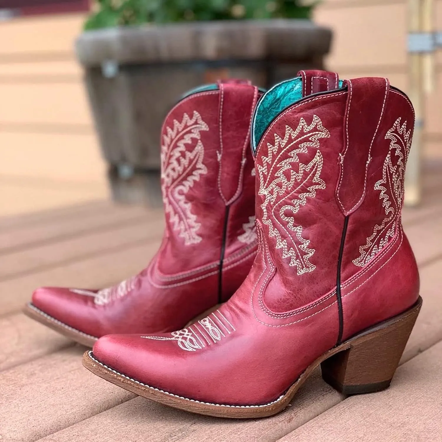 Cowboy Boots for Women Ankle Boots Retro Fashion Casual Leopard Embroidery Printed Mid Length Boots Women's Boots