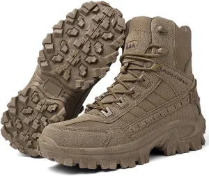 Cubicbee Mens Fashion Waterproof Sneakers Walking Casual Shoes Lightweight Running Shoes Athletic Gym Shoes Non-Slip Hiking Boots Tactical Boots