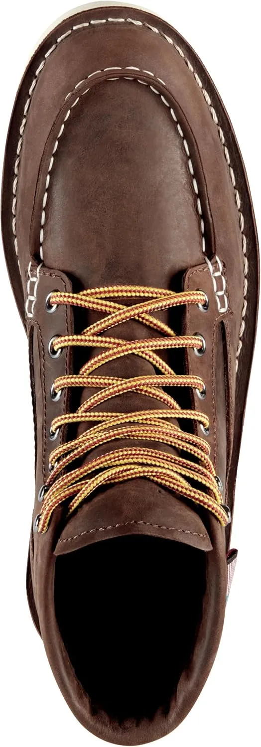 Danner 6” Bull Run Moc Toe Work Boots for Women - Durable Full-Grain Leather with Non Slip Wedge Outsole and 3-Density Cushion Footbed, EH Resistant