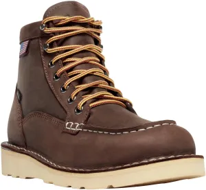 Danner 6” Bull Run Moc Toe Work Boots for Women - Durable Full-Grain Leather with Non Slip Wedge Outsole and 3-Density Cushion Footbed, EH Resistant