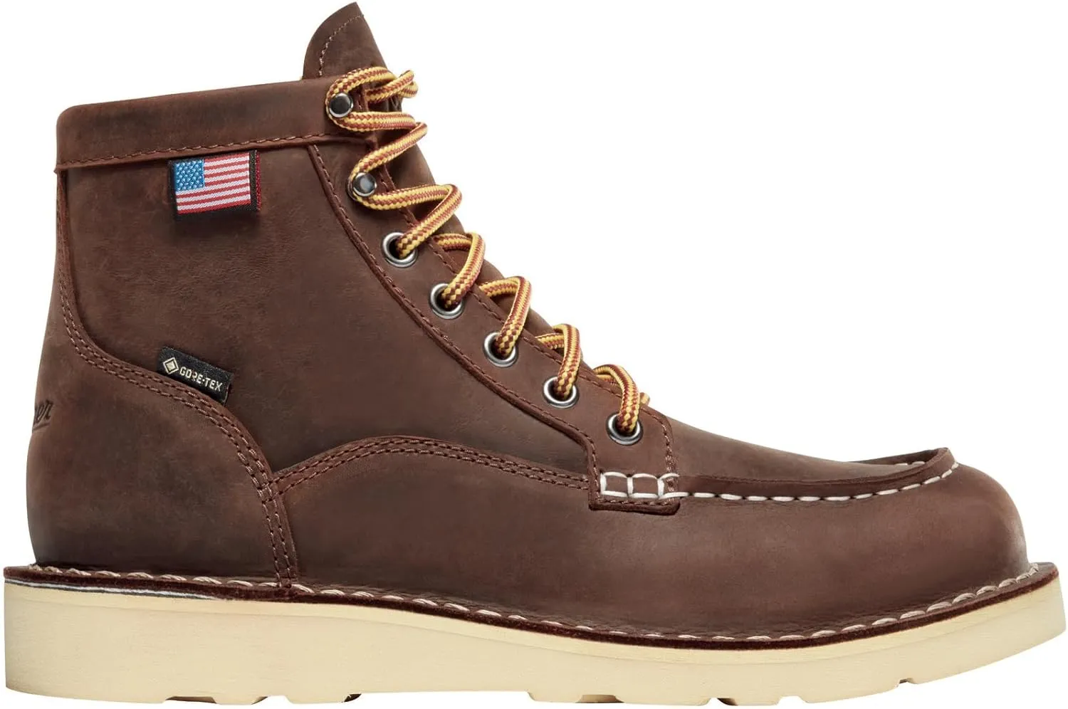 Danner 6” Bull Run Moc Toe Work Boots for Women - Durable Full-Grain Leather with Non Slip Wedge Outsole and 3-Density Cushion Footbed, EH Resistant