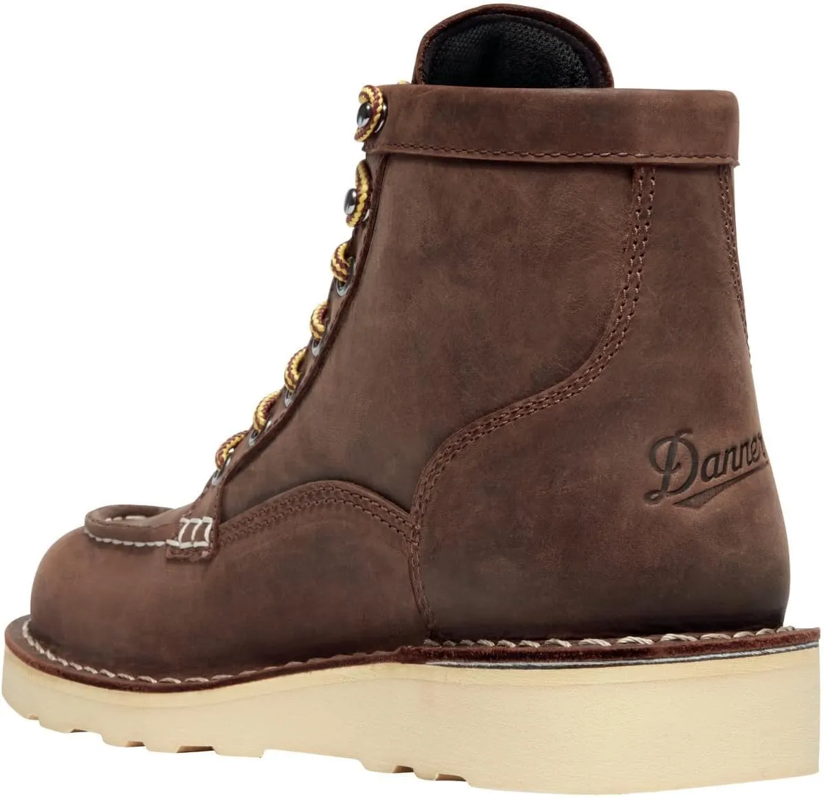 Danner 6” Bull Run Moc Toe Work Boots for Women - Durable Full-Grain Leather with Non Slip Wedge Outsole and 3-Density Cushion Footbed, EH Resistant