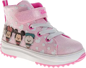 Disney Minnie Mouse Girls Boots - Easy Strap Outdoor Durable Walking Hiking Shoes (Size Toddler - Little Kid)