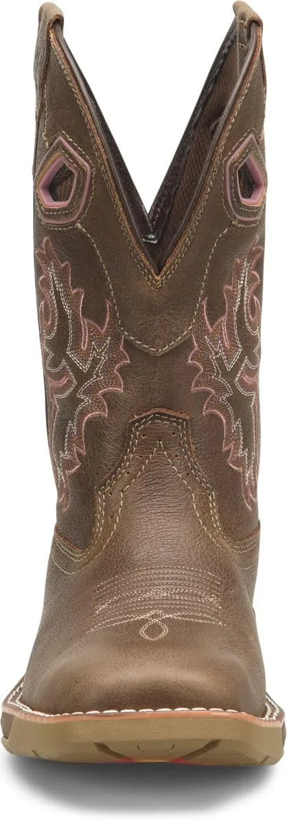 DOUBLE-H Women's Phantom Rider Ari 10” Waterproof Wide Square Composite Toe Roper Boots with Chaos Coco Leather Upper, Comfort Footbed, EH-Rated