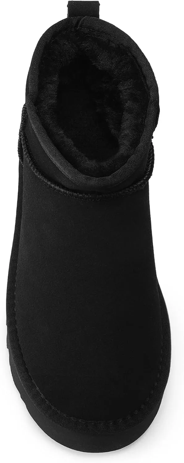DREAM PAIRS Women's Snow Boots Platform Winter Boot, Faux Fur Lined Slip On Ankle Boots