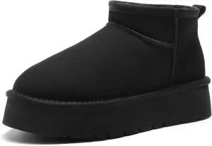 DREAM PAIRS Women's Snow Boots Platform Winter Boot, Faux Fur Lined Slip On Ankle Boots