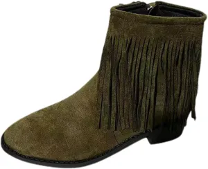 Dress Shoes for Women Tassel Suede Side Zipper Thick Heel Short Boots Casual Retro Fashion Middle Heel Boots