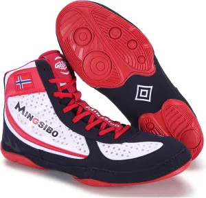 EMDPBD Men's Boxing Shoes Fighting Sports Master Training Mesh Vamp, Professional Boxing Boots Adult Sparring Trainers Shoes for Bodybuilding Weightlifting MMA,Red-7