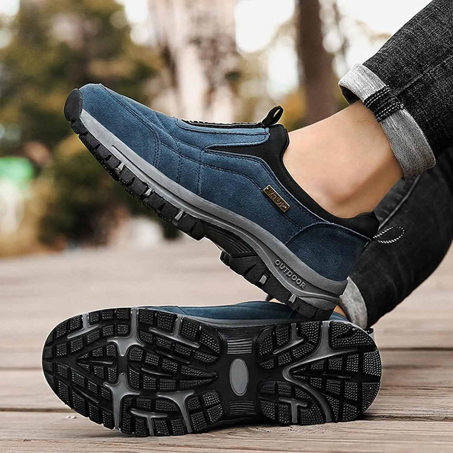 Enjerr Orthopedic Shoes Men, Outdoor Comfort Non Slip Rubber Hiking Walking Loafers Sneakers Women