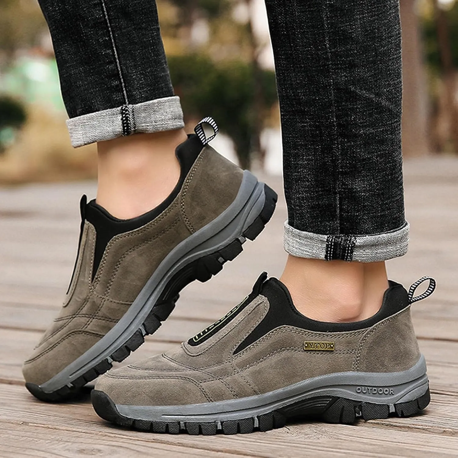 Enjerr Orthopedic Shoes Men, Outdoor Comfort Non Slip Rubber Hiking Walking Loafers Sneakers Women