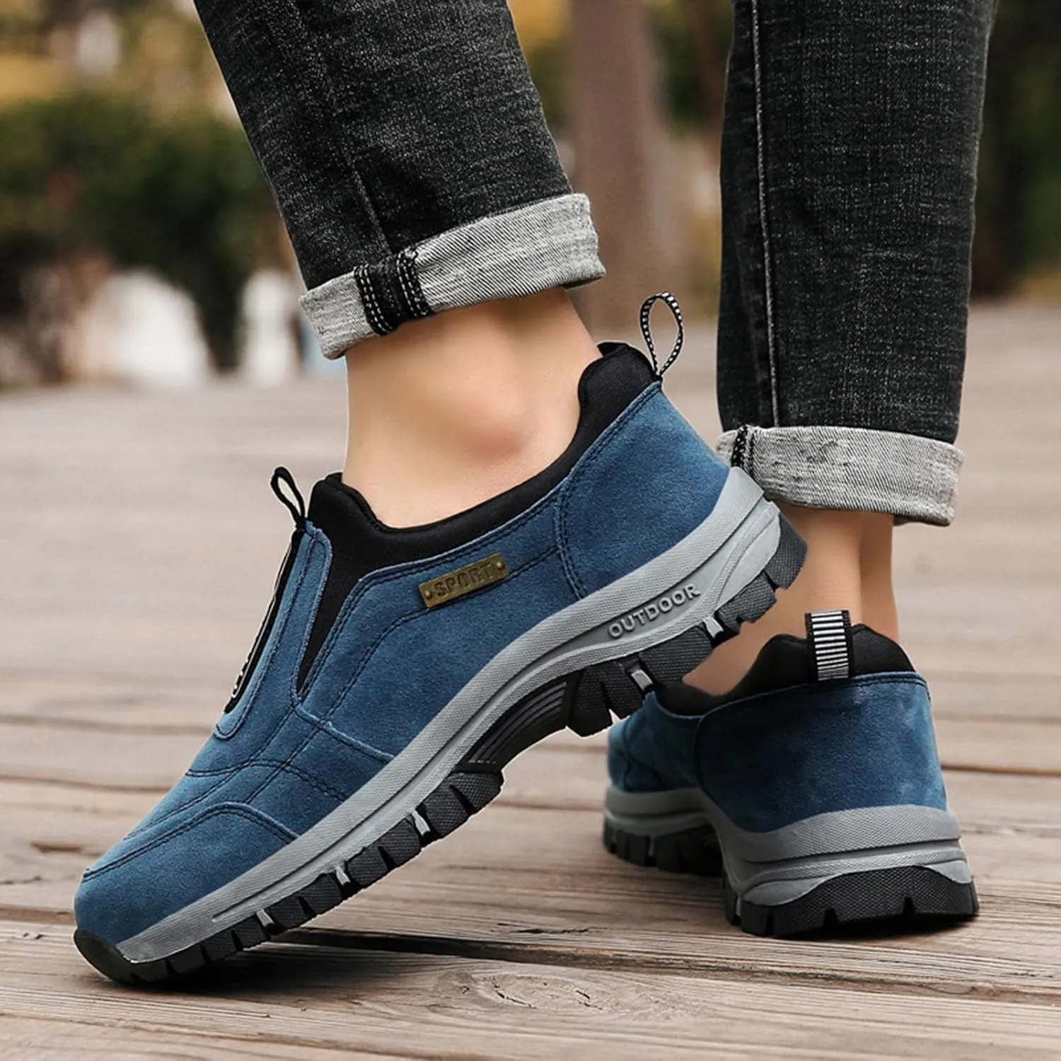 Enjerr Orthopedic Shoes Men, Outdoor Comfort Non Slip Rubber Hiking Walking Loafers Sneakers Women