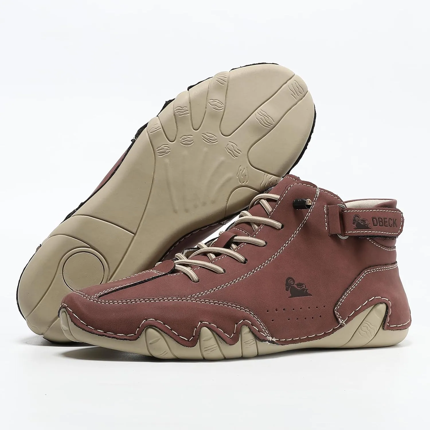 Explorer Waterproof Lightweight Mens Outdoor Shoes for Hiking Italian Handmade Suede High Top Boots Non-Slip Barefoot Ankle Boots