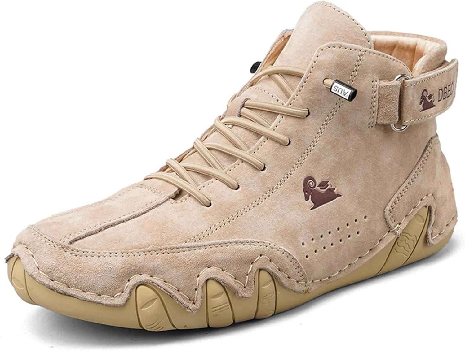 Explorer Waterproof Lightweight Mens Outdoor Shoes for Hiking Italian Handmade Suede High Top Boots Non-Slip Barefoot Ankle Boots