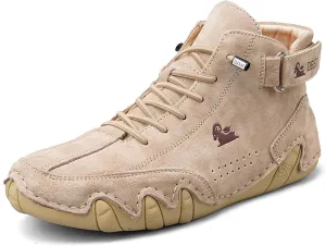 Explorer Waterproof Lightweight Mens Outdoor Shoes for Hiking Italian Handmade Suede High Top Boots Non-Slip Barefoot Ankle Boots