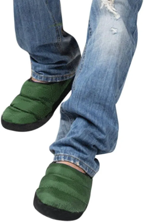 FakeFace Mens Womens Soft Warm Cozy Quilted Down Slippers Mules Comfort Antiskid Slip-On Winter Ankle Boots Footwear Lightweight Waterproof House Home Indoor Shoes