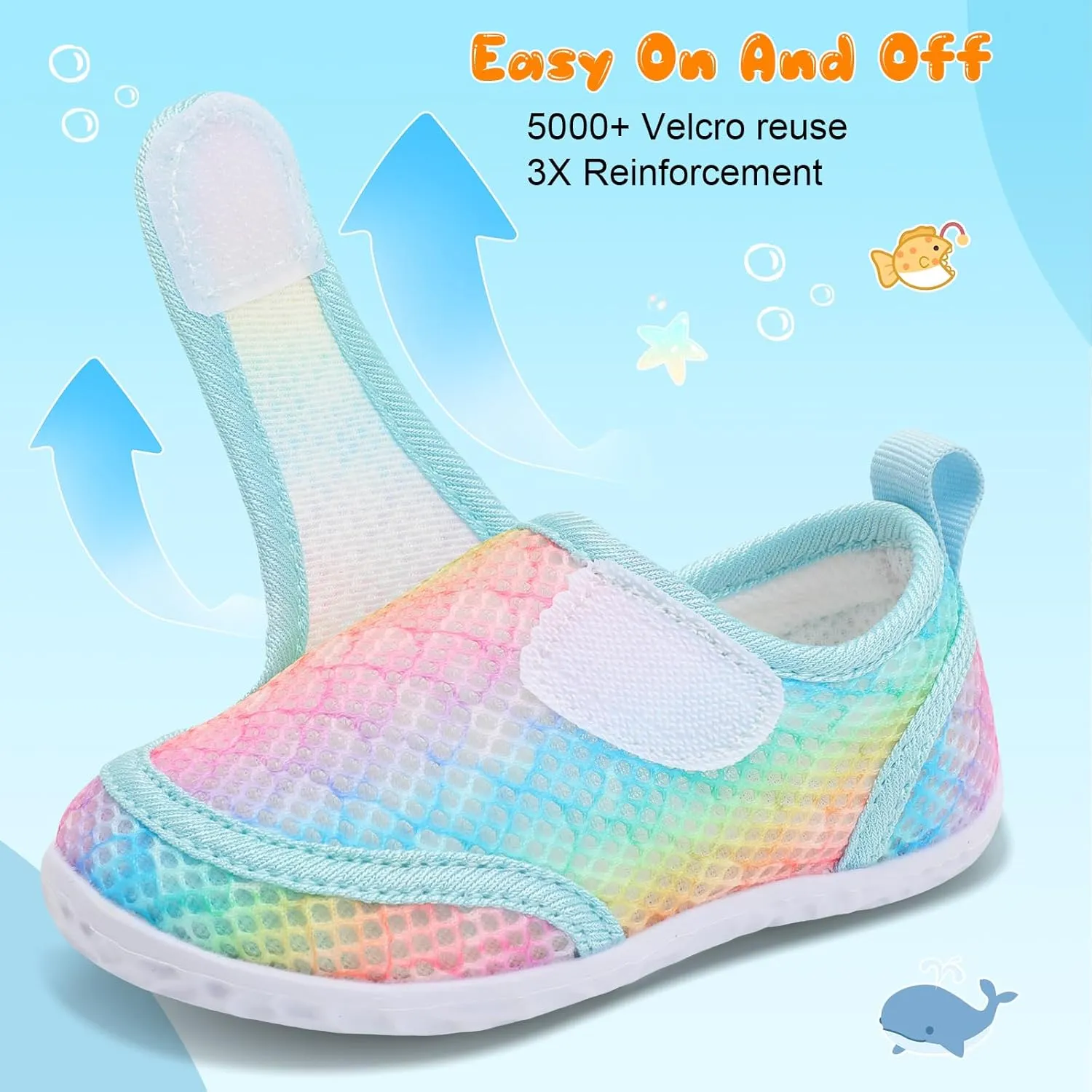 FEETCITY Toddler Water Shoes Boys Girls Swim Shoes Quick Dry Kids Aqua Socks Barefoot for Beach Swimming Pool