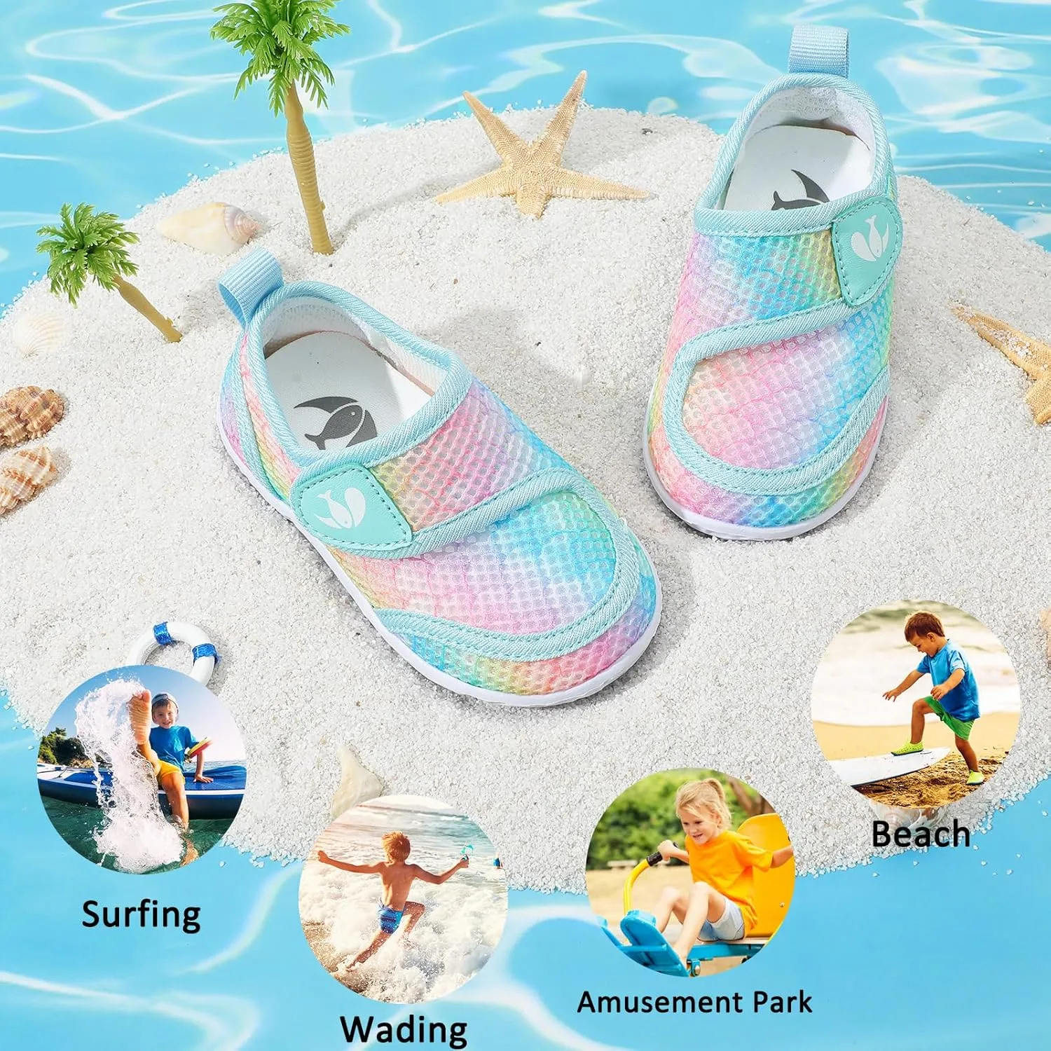 FEETCITY Toddler Water Shoes Boys Girls Swim Shoes Quick Dry Kids Aqua Socks Barefoot for Beach Swimming Pool