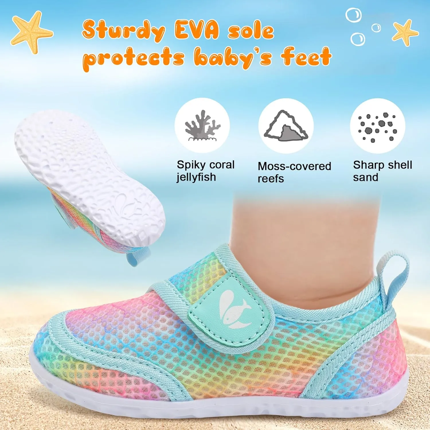 FEETCITY Toddler Water Shoes Boys Girls Swim Shoes Quick Dry Kids Aqua Socks Barefoot for Beach Swimming Pool