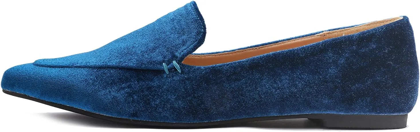 FEVERSOLE Women's Loafer Flat Pointed Fashion Slip On Comfort Driving Office Shoes