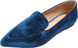 FEVERSOLE Women's Loafer Flat Pointed Fashion Slip On Comfort Driving Office Shoes