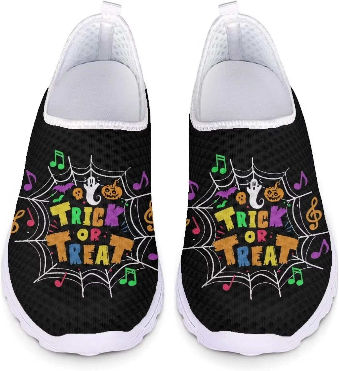 FKELYI Women's Slip On Halloween Walking Shoes Athletic Tennis Sneakers Breathable Mesh Running Shoes